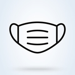 Medical mask icon symbol . Dentist mask linear 