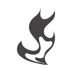 fire flame burning hot glow silhouette design icon