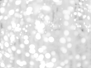 Plakat blurred bokeh light defocused background and textured for Christmas , New Year holidays party and celebration background, black and white colour