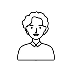 avatar young man wearing a sweater, line style