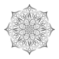 Vector mandala for coloring book. Isolated round pattern with decorative elements. Decoration for design, illustration, games.