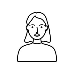 Obraz na płótnie Canvas avatar woman cartoon icon, line style