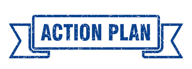 action plan ribbon. action plan grunge band sign. action plan banner