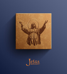 Jesus Christ, Blessing, Christianity religion, Vector illustration Eps 10