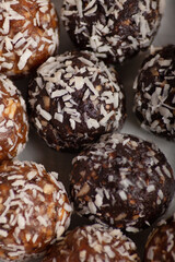 Energy balls background, close up