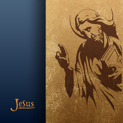 Jesus Christ, Blessing, Christianity religion, Vector illustration Eps 10