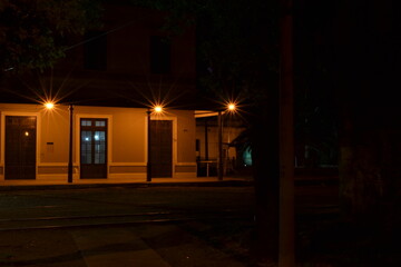 old train station at the night