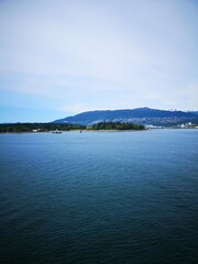 Bay and sea with mountains