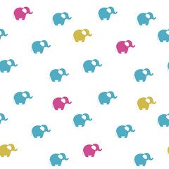 Elephant seamless vector pattern. Minimalistic design with animals for babies.