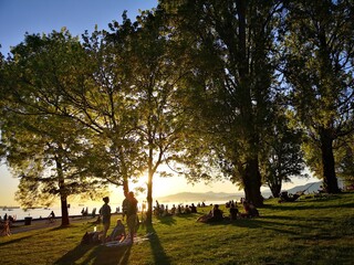 beautiful sunset at English Bay Vancouver Canada