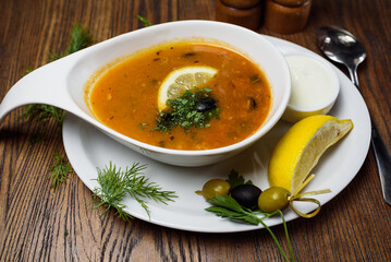 hot spicy shurpa with olives and olives