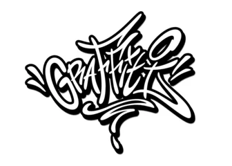 Foto op Plexiglas Graffiti word drawn by hand in graffiti style. Vector illustration © Yevhen