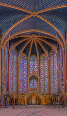 Fototapeta na wymiar Paris, France - 03 07 2020: View inside of The Holy Chapel