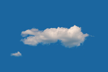 One ragged cloud. Cloud on the blue sky. Natural sky background.
