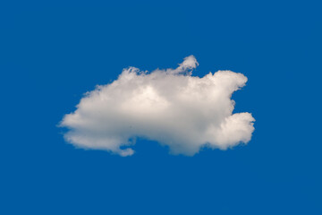 Fototapeta na wymiar One white cloud. Cloud on the blue sky. Natural sky background.