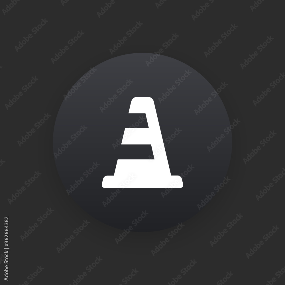 Sticker Traffic Cone -  Matte Black Web Button