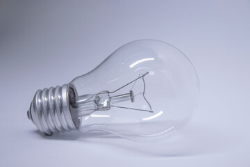 light bulb on a white background. Copy space. Isolated. High quality photo