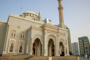 Exterior of Al Noor Mosque in Sharjah Emirate