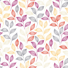 Wrapping tea leaves pattern seamless vector illustration.