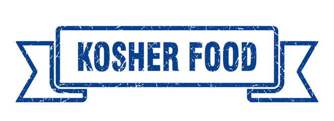 kosher food ribbon. kosher food grunge band sign. kosher food banner