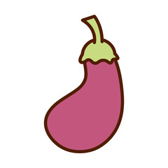 healthy food fresh vegetable eggplant raw ingredient line and fill style icon