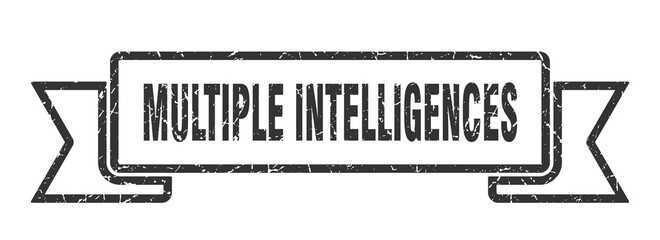 multiple intelligences ribbon. multiple intelligences grunge band sign. multiple intelligences banner