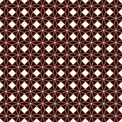 Outline seamless pattern with abstract ornament. Lacy openwork motif. Repeated geometric figures wallpaper.