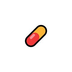 Pill Vector Icon. Isolated Drug Cartoon Style Tablet Illustration