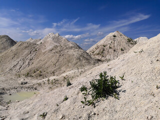 Top view of the white sand hills. Beautiful summer landscape.