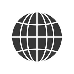 global network sphere icon, silhouette style
