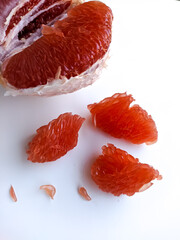red grapefruit isolated on white background