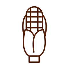 healthy food fresh vegetable corn raw ingredient line style icon
