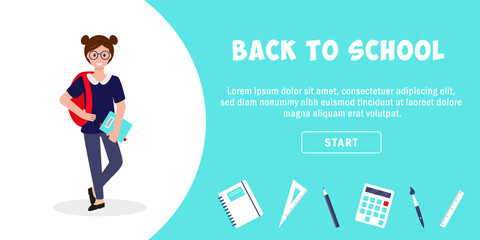 Back to school banner, concept or web-page.