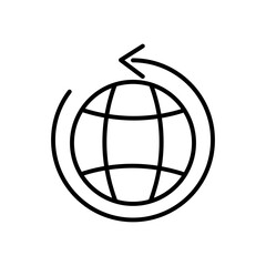 global sphere with circular arrow around, line style