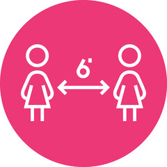 Physical Social Distancing Women Outline Icon