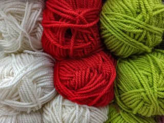 wool knitting. colored threads for knitting