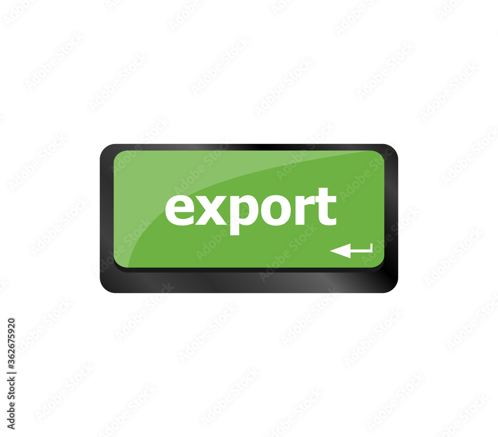Poster export word on computer keyboard key button