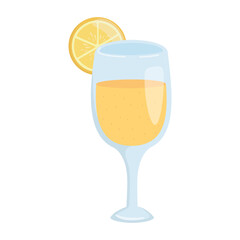 cocktail with slice lemon fruit drink fresh isolated design icon