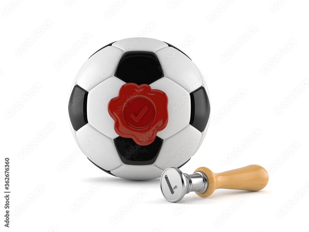 Canvas Prints Soccer ball with wax seal stamp