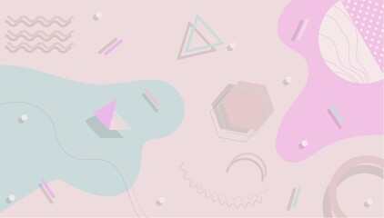 Pink and blue memphis background