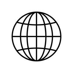 global network sphere icon, line style