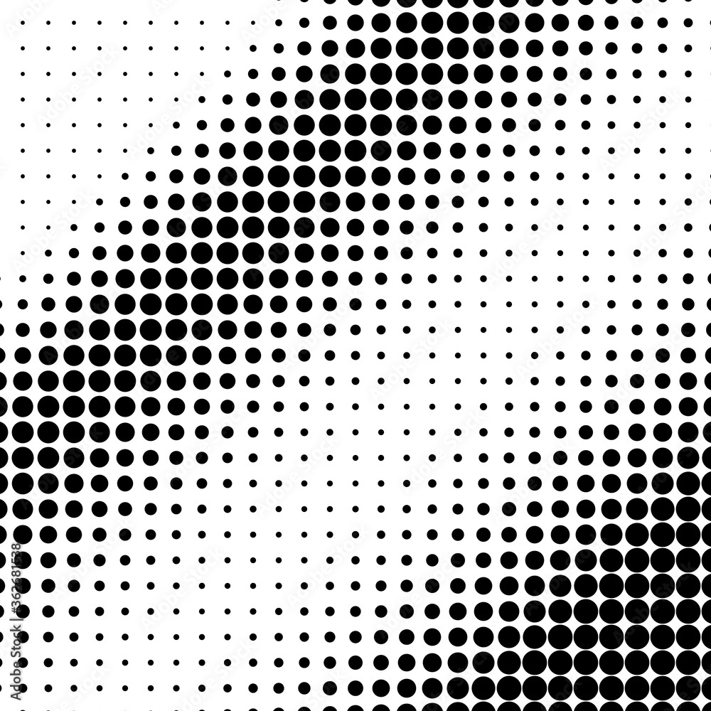 Poster vertical gradient of black and white dots. halftone texture. vector illustration. monochrome dots ba