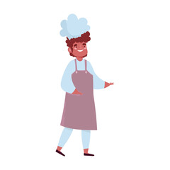 male chef with uniform character cartoon isolated design icon white background