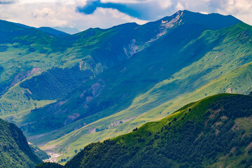 The Caucasus mountain Georgia at Georgian Military Highway.