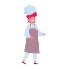 male chef with uniform character cartoon isolated design icon white background