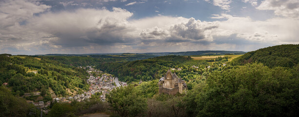 Panorama from the castle of Vianden in Luxembourg 