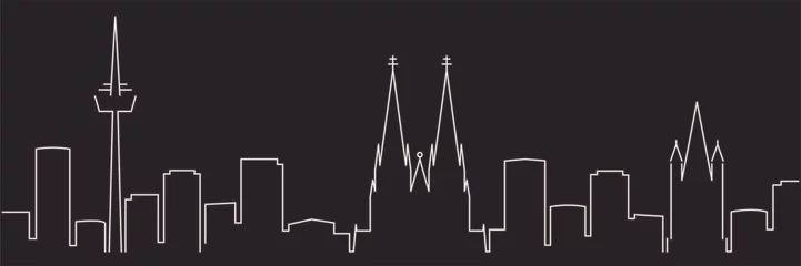 Köln Single Line Einfache minimalistische Skyline © pabloprat