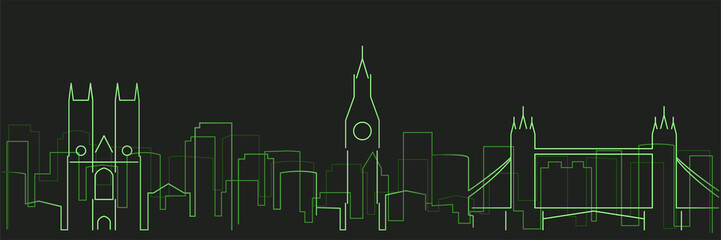 London Futurist Technology Light Trace Skyline