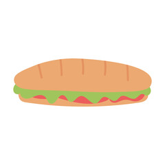 sandwich fast food isolated design icon white background