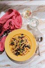 Italian penne Sausage Alfredo